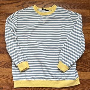 Striped Blue and Yellow Sweatshirt like free people